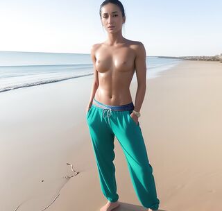 Oiled Beach Teen - Teen Turkish Athlete Topless on Beach: Oiled Body, Big Hips, Perfect Boobs  & Big Ass!