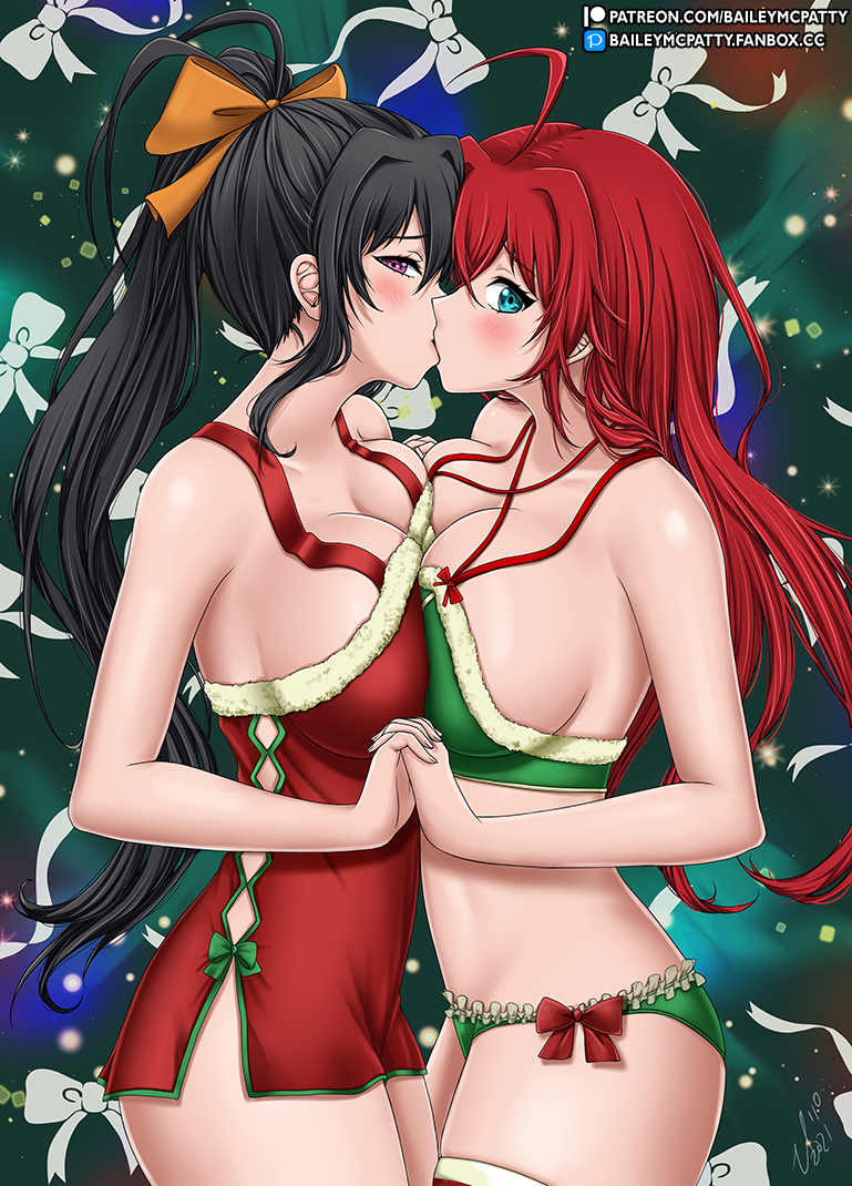 Merry Christmas and Happy Holidays! My Fanart of Akeno x Rias ❤️ pic