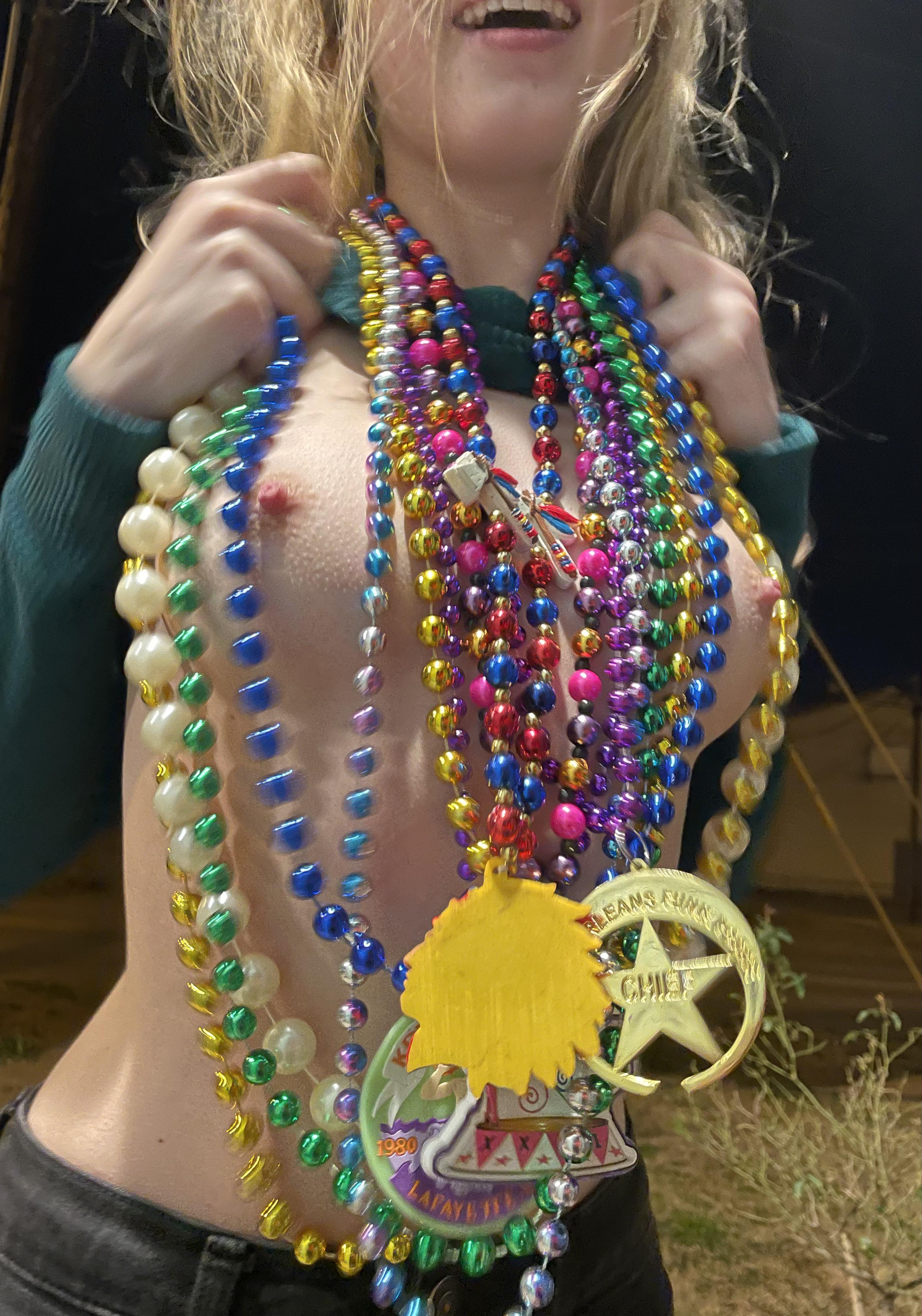 Mardi Gras is the best time of the year to flash my titties in public! photo