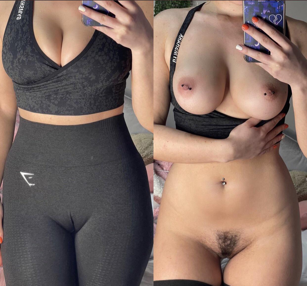 My camel toe looks hot as fuck in my gym leggings image