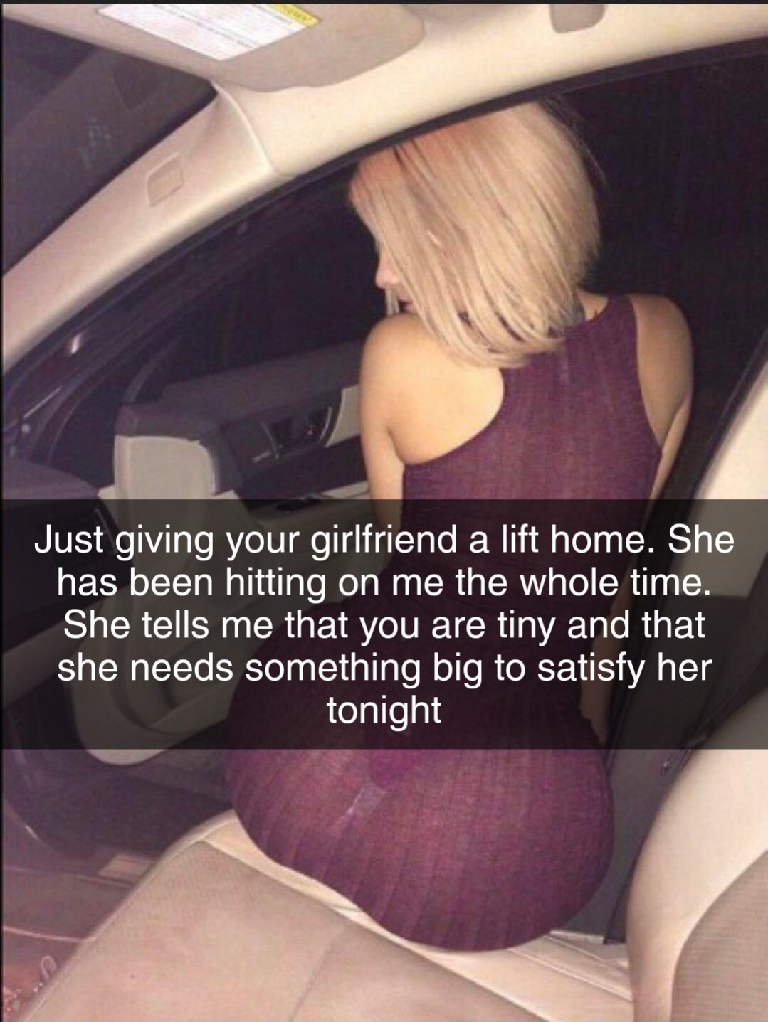 My friend who is an uber driver gave my girlfriend a lift home from mine when picture