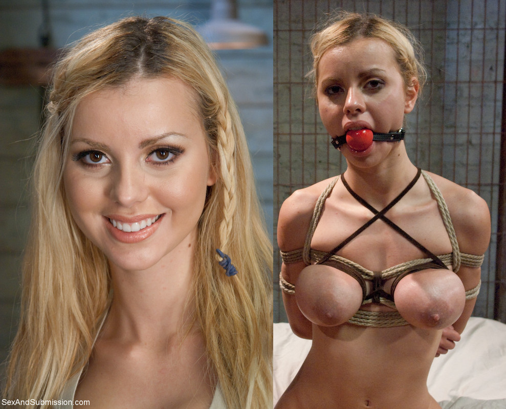 Jessie Rogers before and after being tied up image