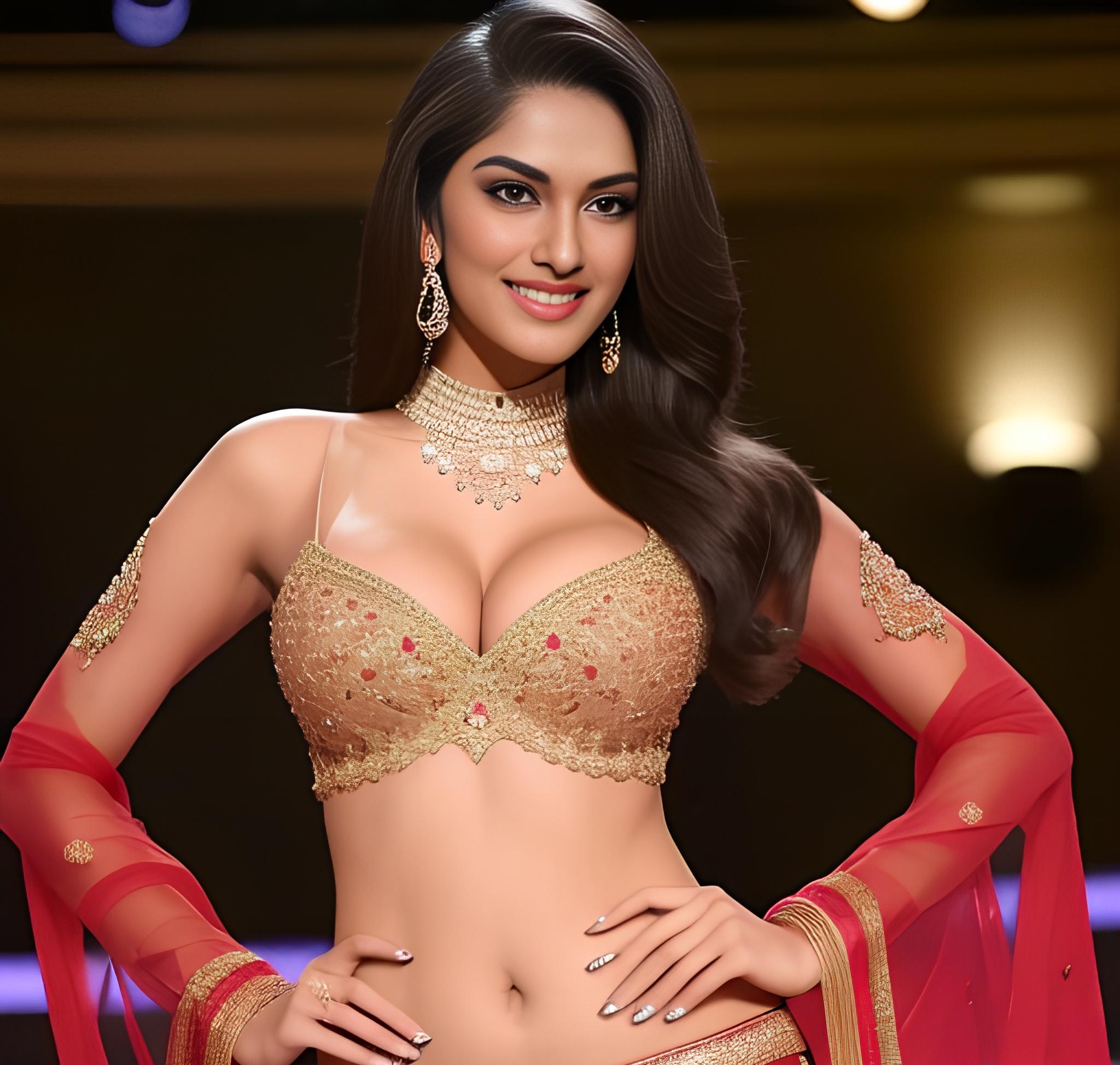 Miss Universe Model Indian with Perfect Skinny Traditional Boobs Beautiful! picture