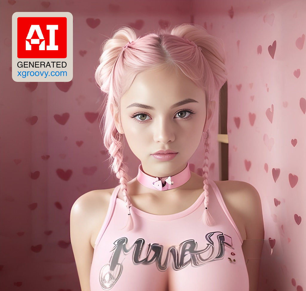 Im a petite, seductive Scandinavian with a perfect body, beautiful face, and pink pigtails photo