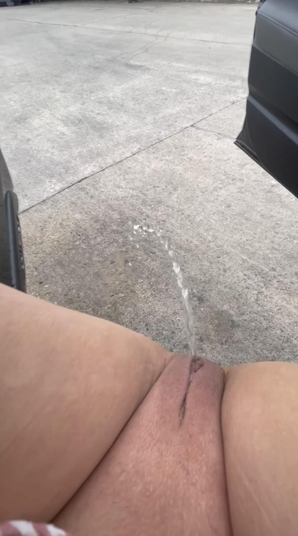 Emptying my piss in their parking lot before sitting in the salon chair for a couple