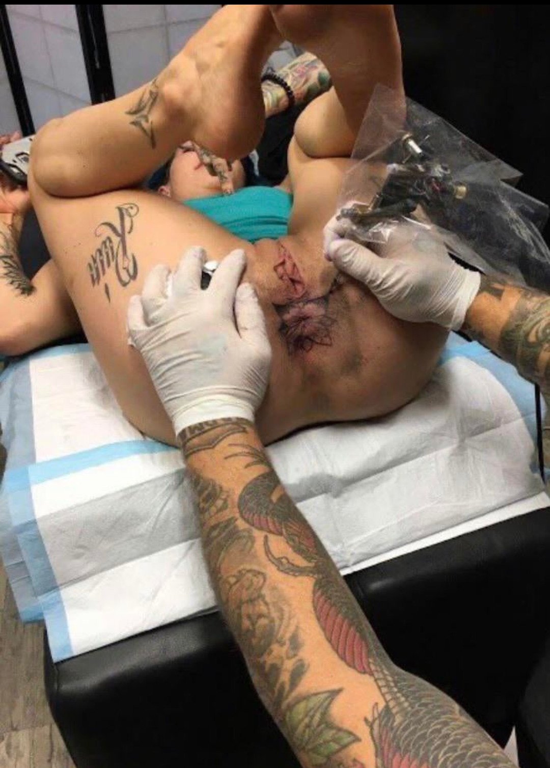 Girl With Tattoos And Piercing Trusts Man With Bushy Pussy